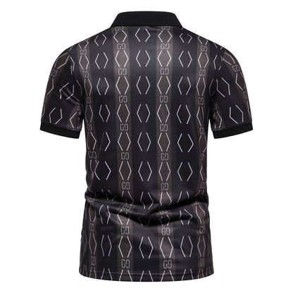 Herren Poloshirt Modern Grafik Kragen Trend