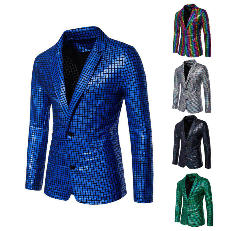 Herren Smokingjacke Elegant Glitzernd Schwarze Gala - BerlinGlamour