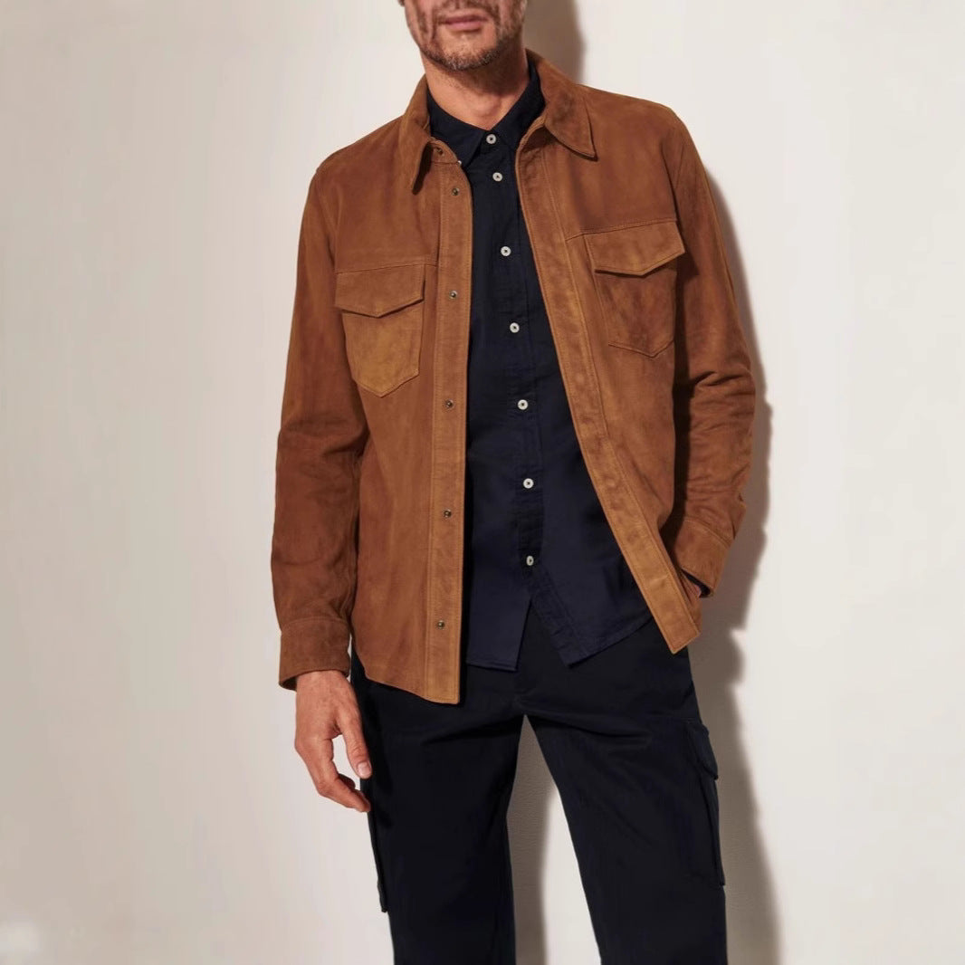 Herren Lederjacke Klassisch Wildleder Echtes Leder - BerlinGlamour