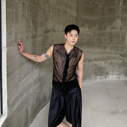 Herren Ärmelloses Oberteil Transparent Modern Minimales Design