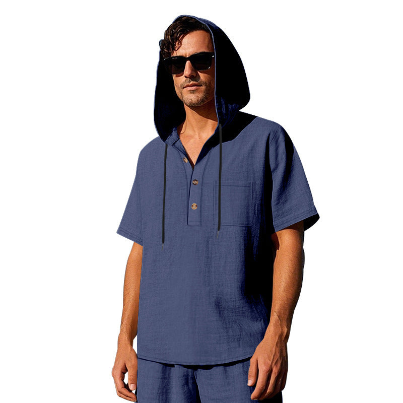 Herren Kapuzenpullover Mit Knöpfen Stylish Modern