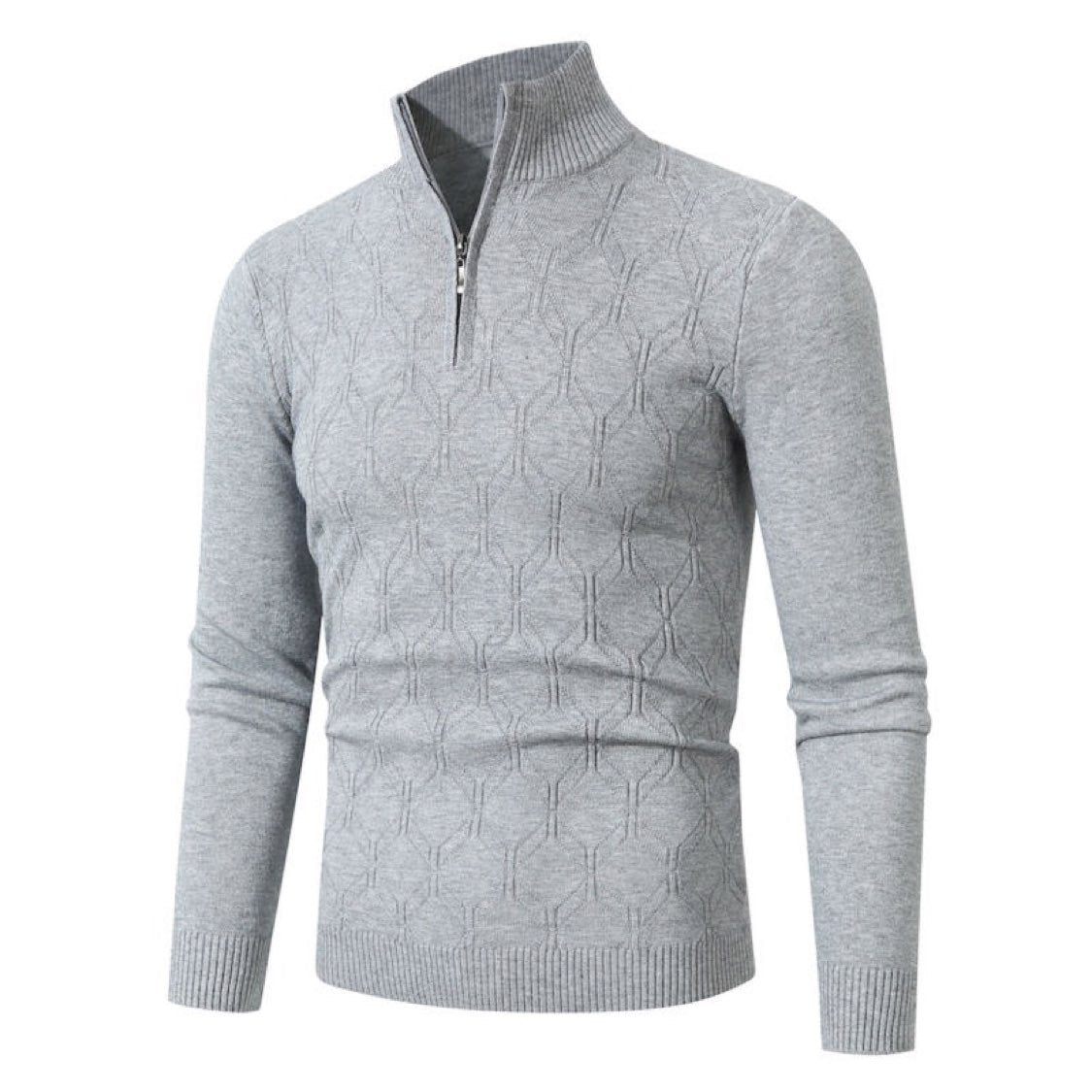 Herren Strickpullover Modern Struktur Muster Schmal