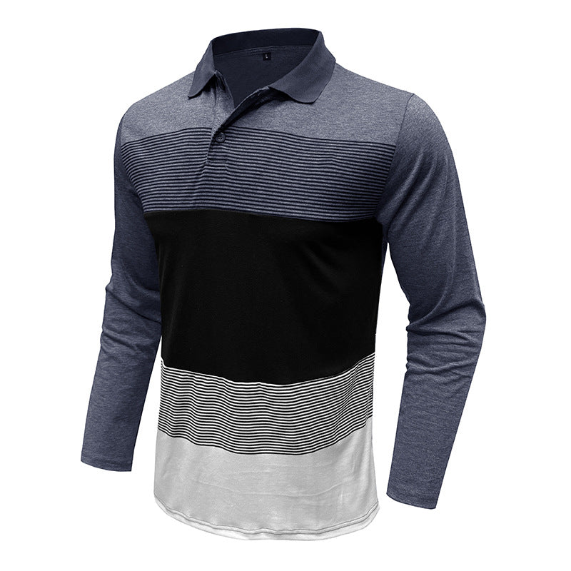 Herren Polohemd Langarm Modern Elegant