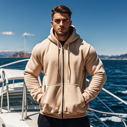 Herren Kapuzenpullover Reißverschluss Taschen Bequem