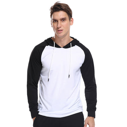 Herren Hoodie Langarmshirt Mit Kontrastärmel Modern