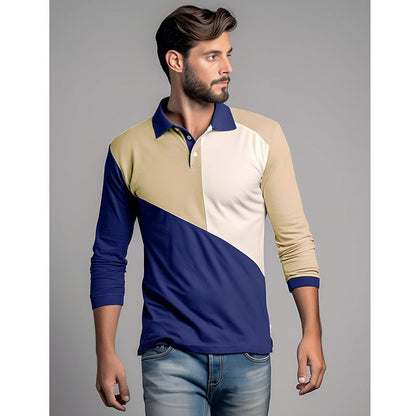 Herren Poloshirt Modern Farbblock Komfort Schnitt