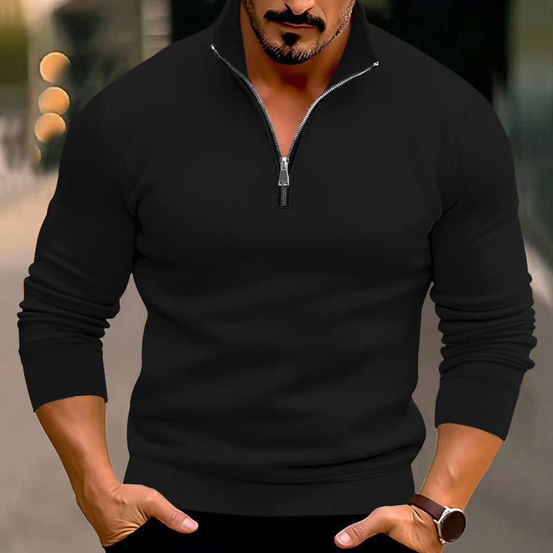 Herren Strickpullover Bequem Halbzipp Reißverschluss Modern
