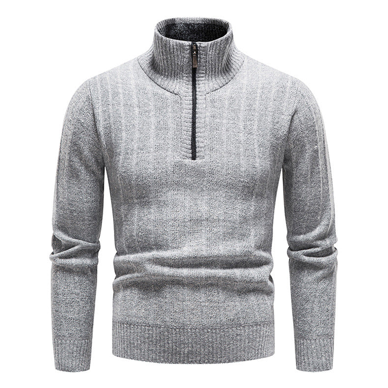 Herren Strickpullover Eleganter Kurzreißverschluss Struktur