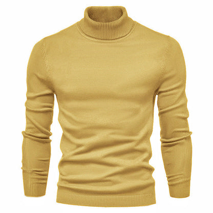 Herren Rollkragenpullover Merinowolle Weich Modern