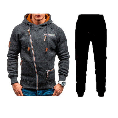 Herren Sportlich Sweatjacke Jogginghose Set Mit Kontrastdetails