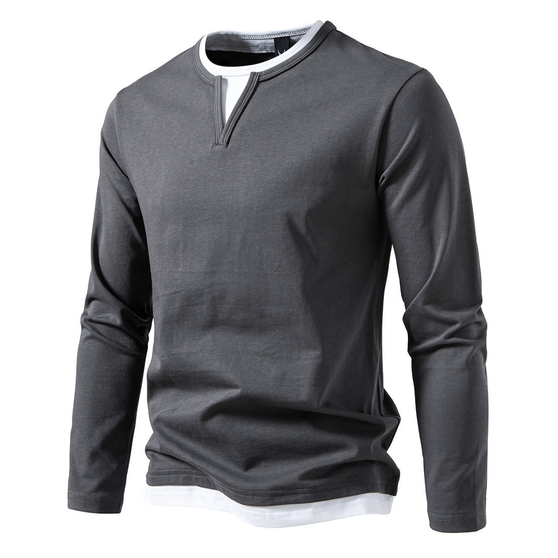 Herren Langarmshirt Moderner Kragen Trendy Berlin