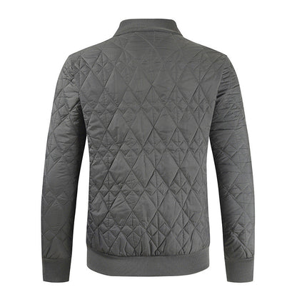 Herren Bomberjacke Warm Wattierte Karomuster Jacke Modern