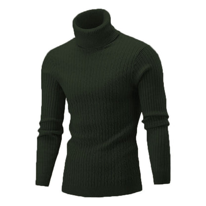 Herren Rollkragenpullover Fein Rippenstrick Bequem