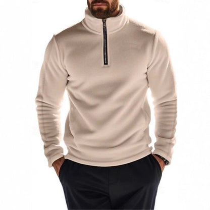 Herren Fleece Pullover Warm Halbhoch Reißverschluss