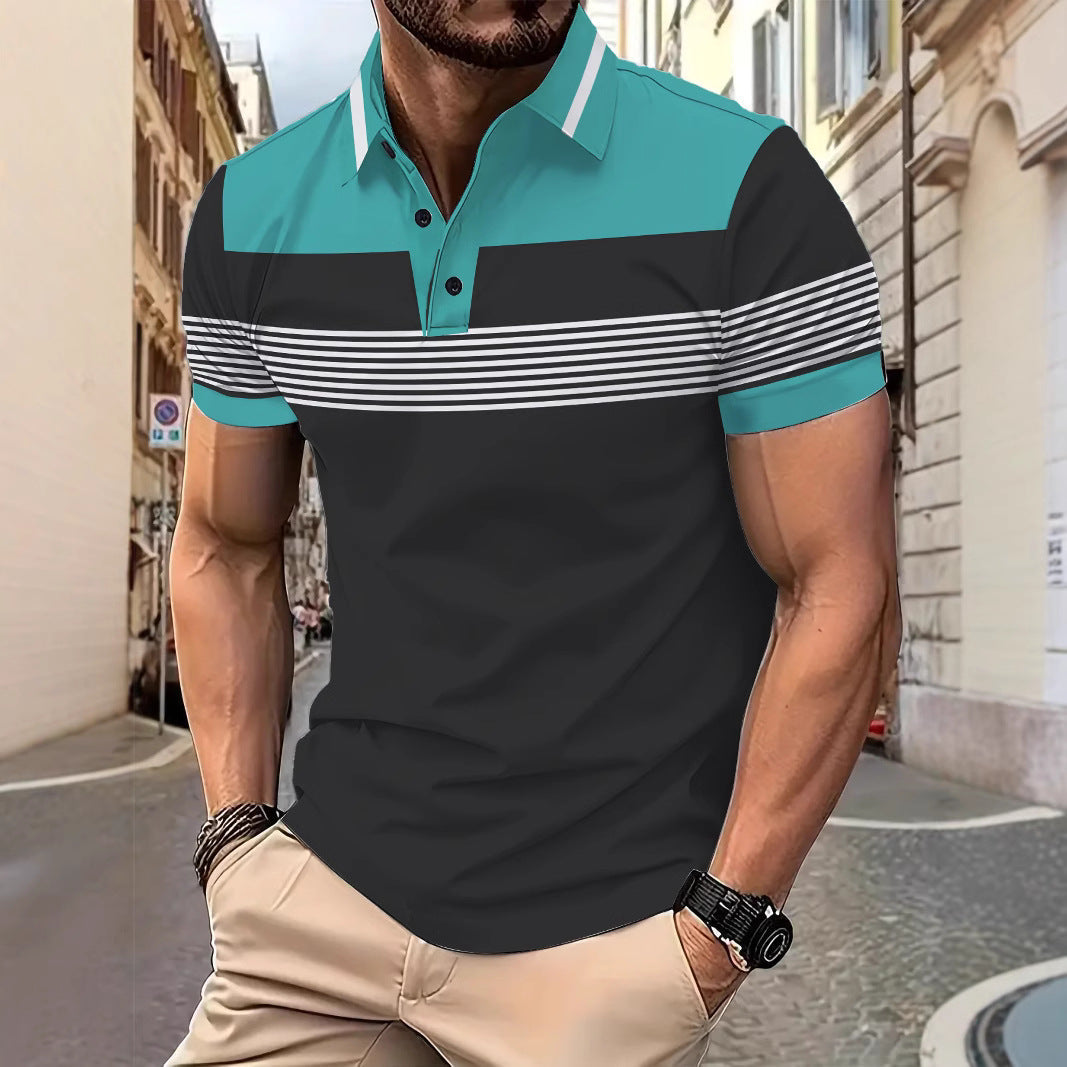Herren Poloshirt Modern Streifen atmungsaktiv