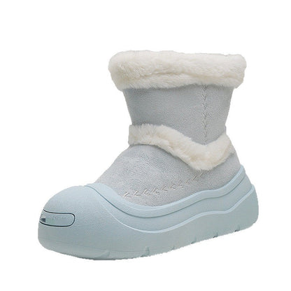 Damen Winterstiefel Warm Rutschfest Kunstfellkragen