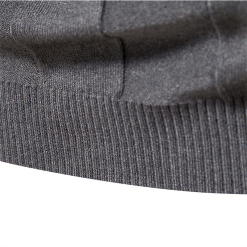 Herren Strickpullover Hochgeschlossen Elegante Rippstruktur
