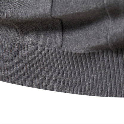 Herren Strickpullover Hochgeschlossen Elegante Rippstruktur
