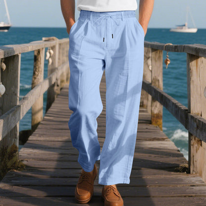 Herren Sommerhose Leicht Baumwolle Bequem Mit Kordelzug