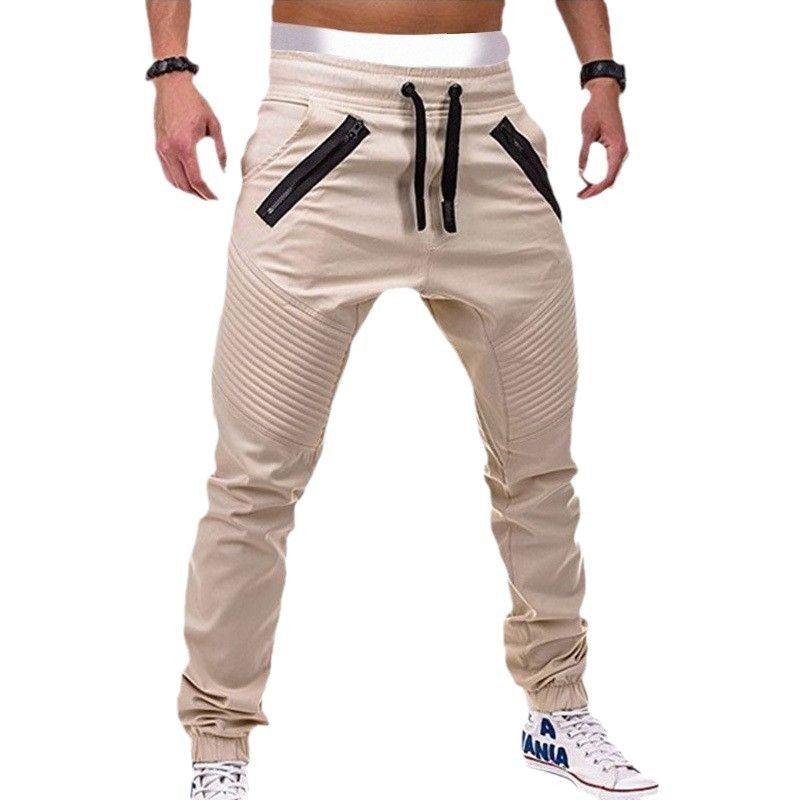 Herren Jogginghose Modern mit Reißverschlusstaschen und Rippdetails