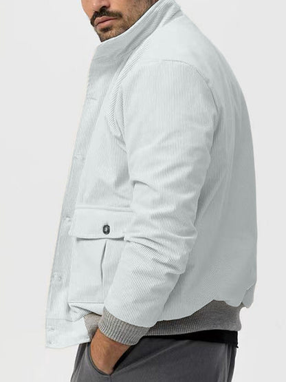 Herren Cordjacke Bequem Lässig Mit Taschen