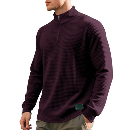 Herren Pullover Strukturiert Modern Reißverschluss