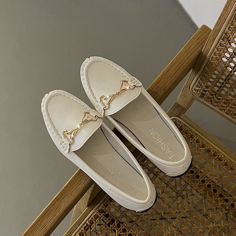 Damen Mokassin Slipper Gold Akzente Modern - BerlinGlamour
