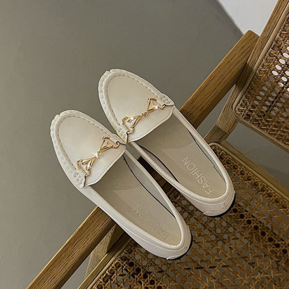 Damen Mokassin Slipper Gold Akzente Modern - BerlinGlamour