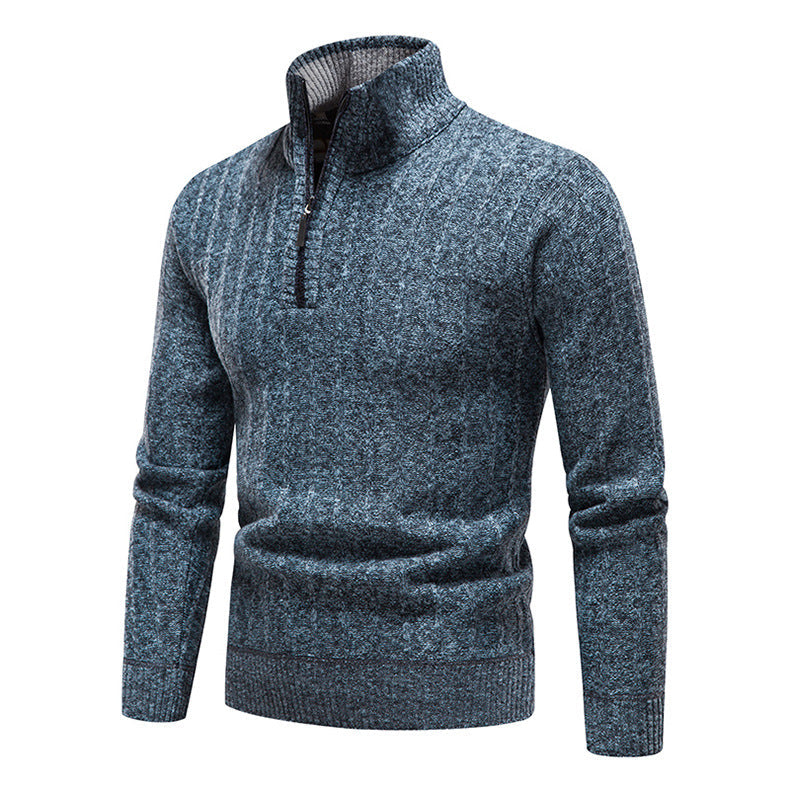 Herren Strickpullover Eleganter Kurzreißverschluss Struktur