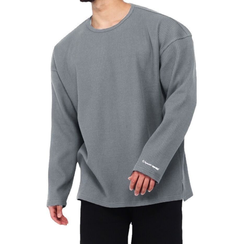 Herren Langarmshirt mit Rippmuster Modern Lässig