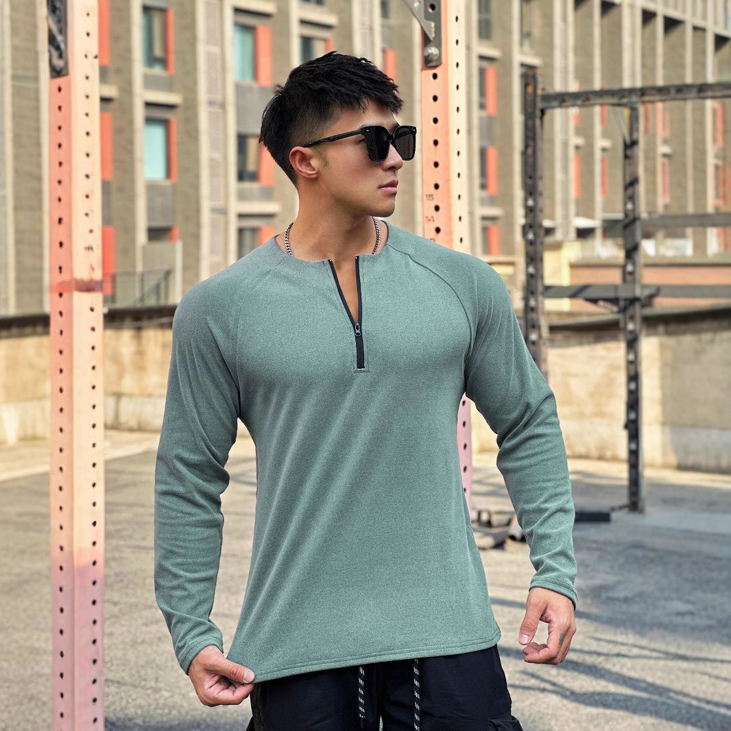 Herren Funktionsshirt Atmungsaktiv Reißverschluss Sportlich