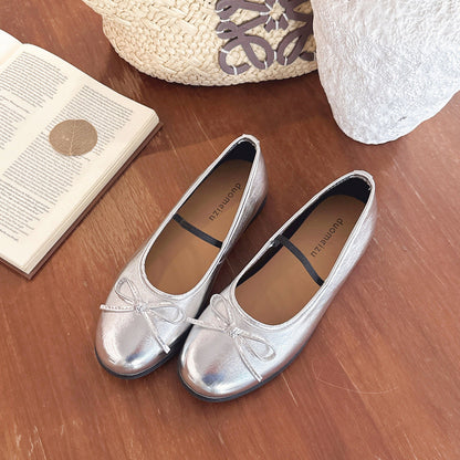 Ballerina Schuhe Damen Bequem mit Schleife