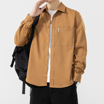 Herren Hemdbluse Lässig mit Utility Taschen Modern