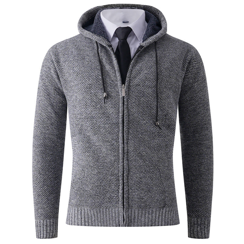 Herren Strickjacke Kapuze Strick Modern - BerlinGlamour
