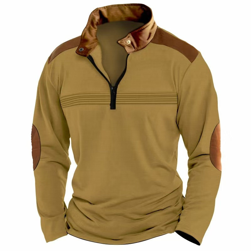 Herren Sportoberteil Funktionsshirt mit Reißverschluss Modern