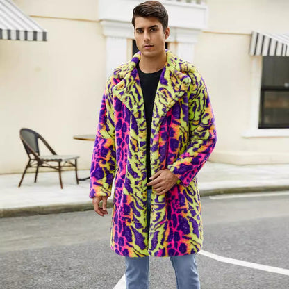 Herren Plüschmantel Tierdesign Warm Modern