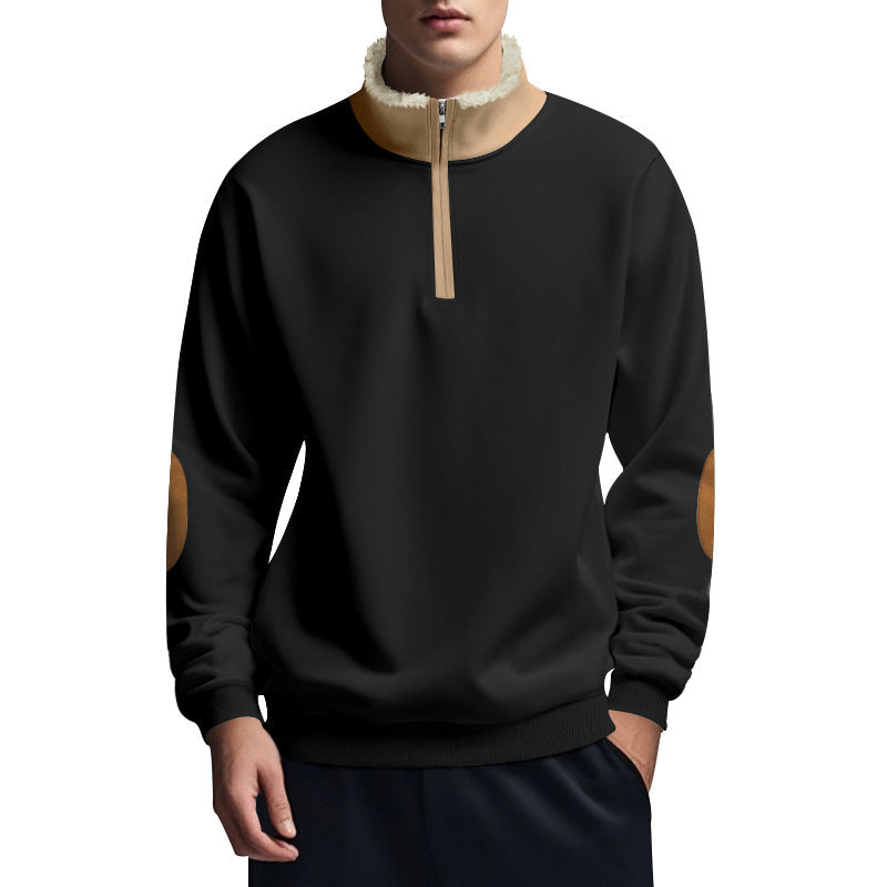 Herren Fleece-Shirt Stehkragen Warm Modern