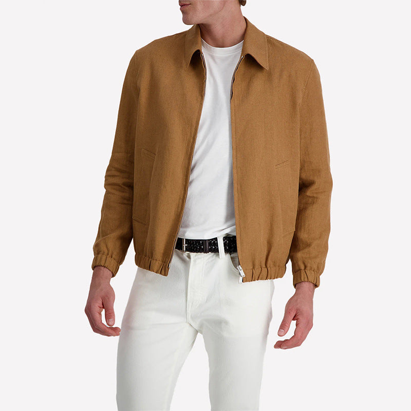 Herren Sommerjacke Lässig Minimalistisch Slim Fit