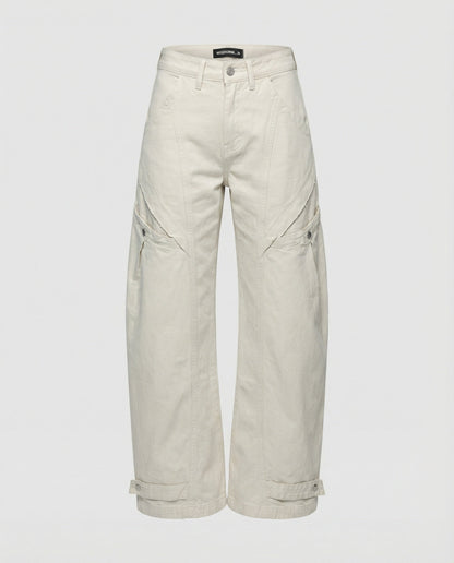Damen Palazzohose Highwaist mit Klappentaschen und elastischem Saum