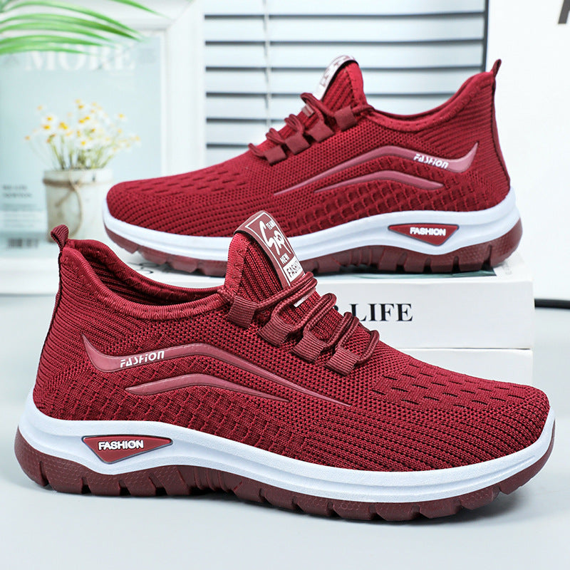 Damen Sneaker Atmungsaktiv Freizeit Schuhe Bequem Elastisch