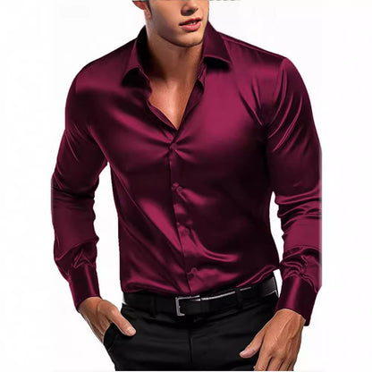 Herren Hemd Seiden-Glatt Elegantes Business-Hemd - BerlinGlamour