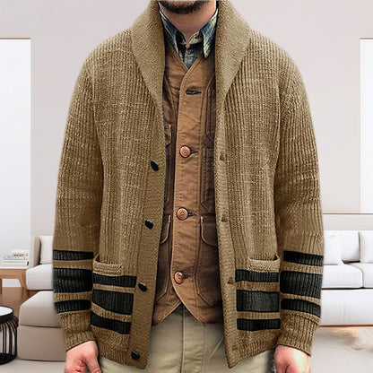Herren Strickjacke Waffelmuster Modern mit Taschen