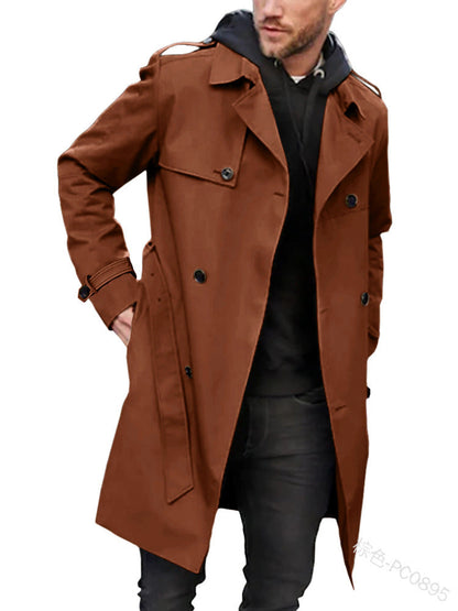 Herren Trenchcoat Modern mit Seitentaschen und abnehmbarem Futter