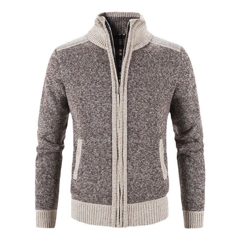 Herren Strickjacke Modern Hochgeschlossen Zipper