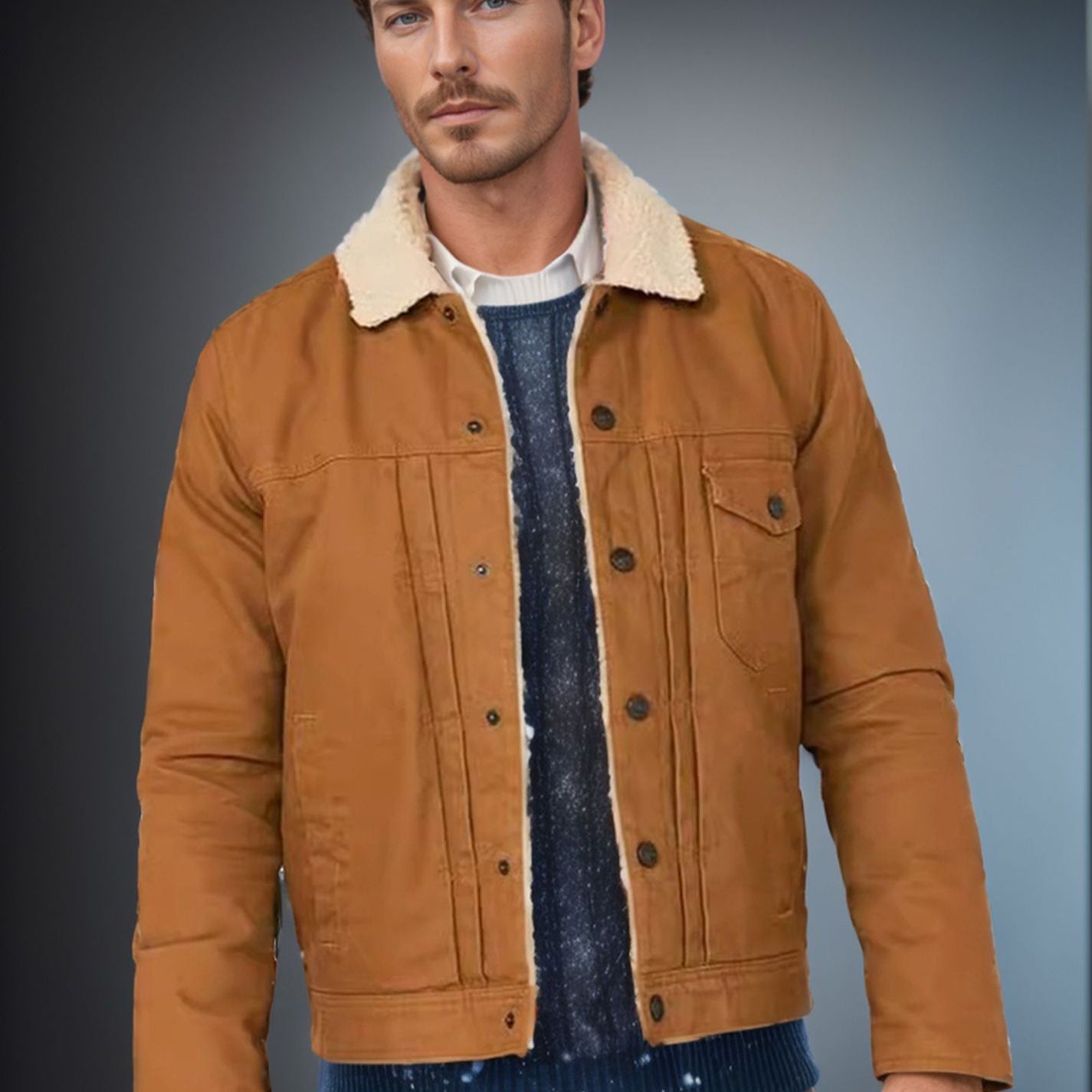 Herren Fleecejacke Baumwoll Mit Taschen Warm - BerlinGlamour