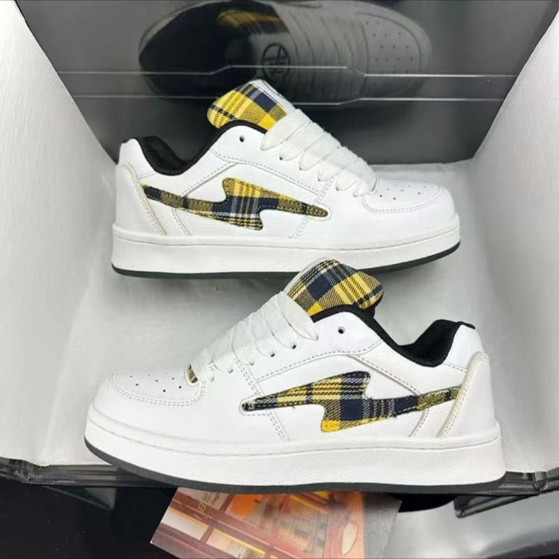Damen Sneaker Karomuster Weich mit Dämpfung
