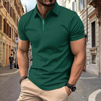 Herren Polohemd Modern Reißverschluss Slim Fit - BerlinGlamour