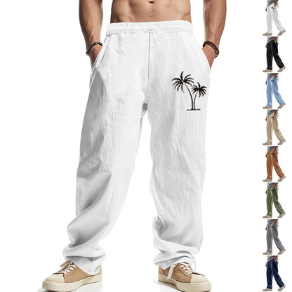 Herren Strandhose Bequem Palmen Muster Sommerhose - BerlinGlamour