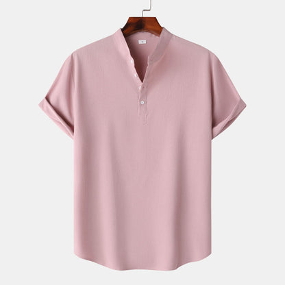 Herren Hemd Kurzarm Modern Henley Design