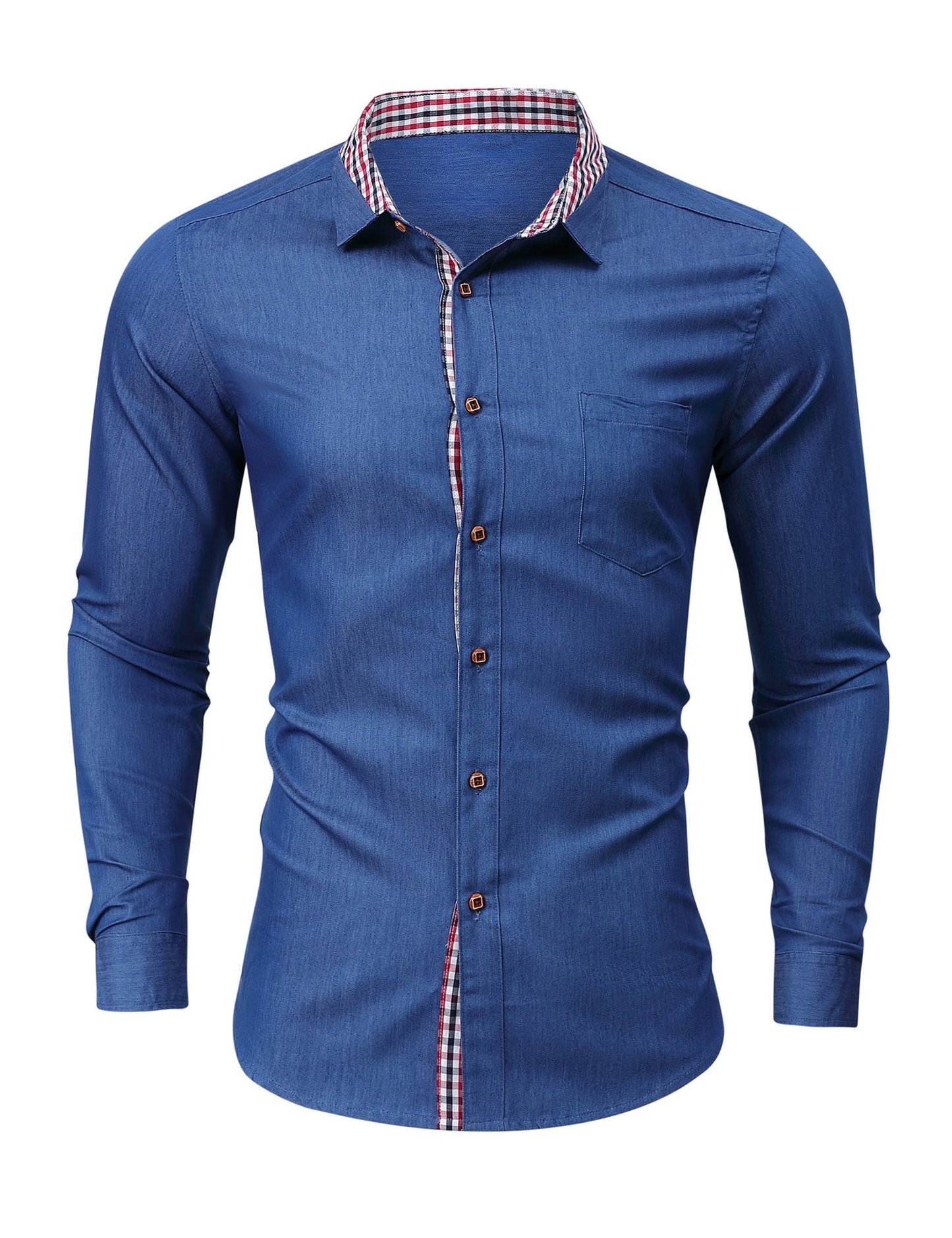 Herren Hemd Denim Kariert Modern Berlin Style